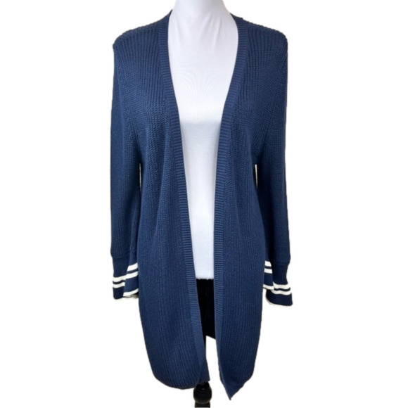Olive&Oak Women’s Long Open Fluted Sleeve Lightweight Cardigan Blue Size Small - Picture 1 of 10